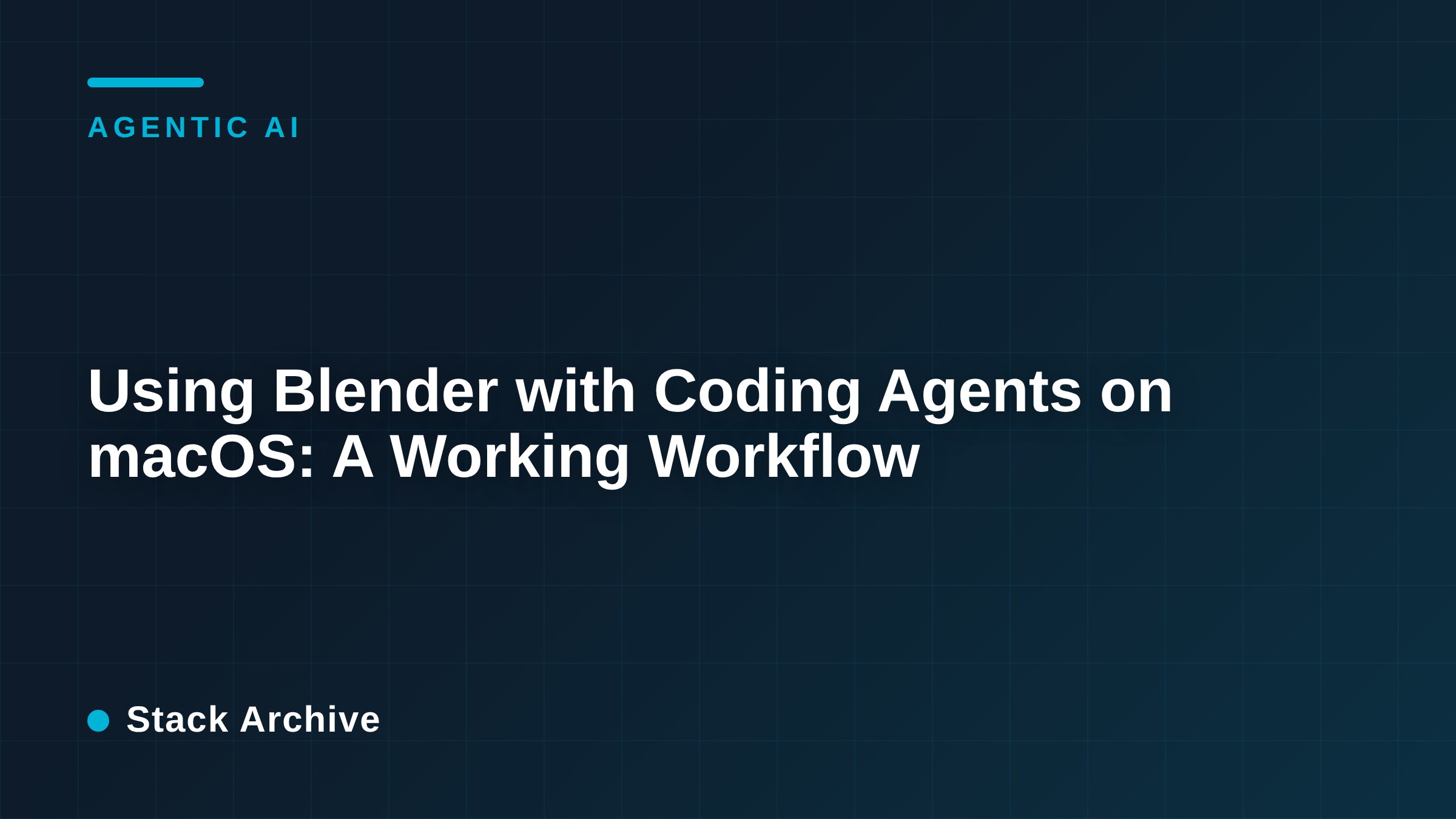 Using Blender with Coding Agents on macOS: A Working Workflow
