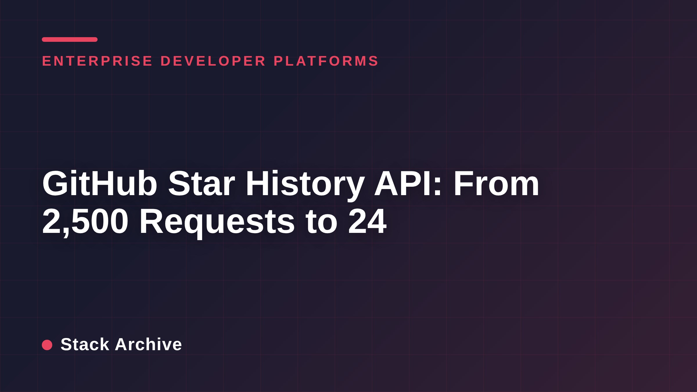 GitHub Star History API: From 2,500 Requests to 24