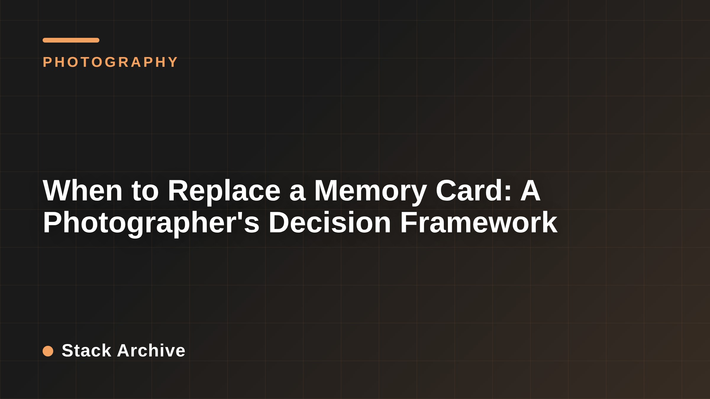 When to Replace a Memory Card: A Photographer's Decision Framework