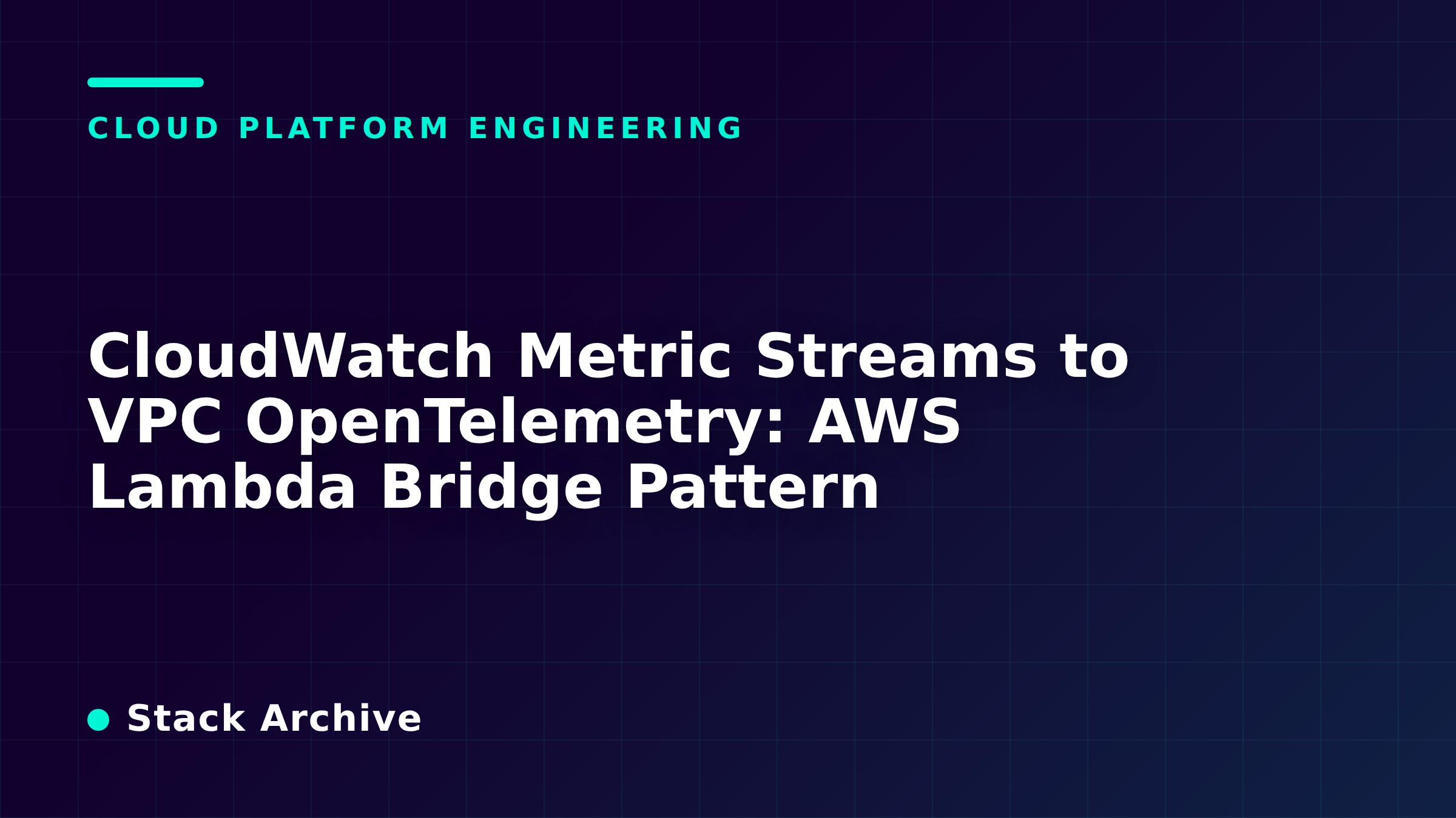CloudWatch Metric Streams to VPC OpenTelemetry: AWS Lambda Bridge Pattern
