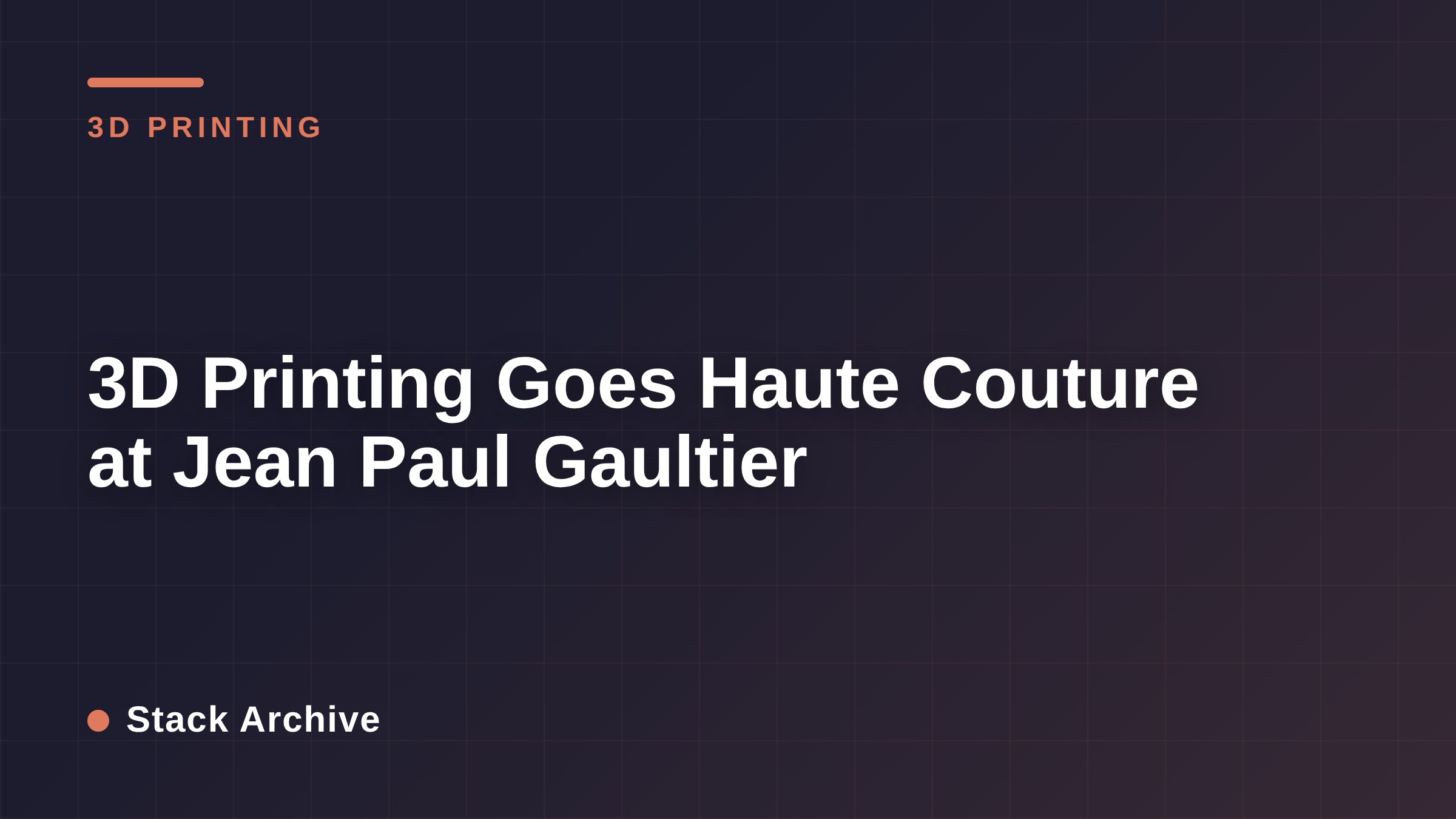 3D Printing Goes Haute Couture at Jean Paul Gaultier