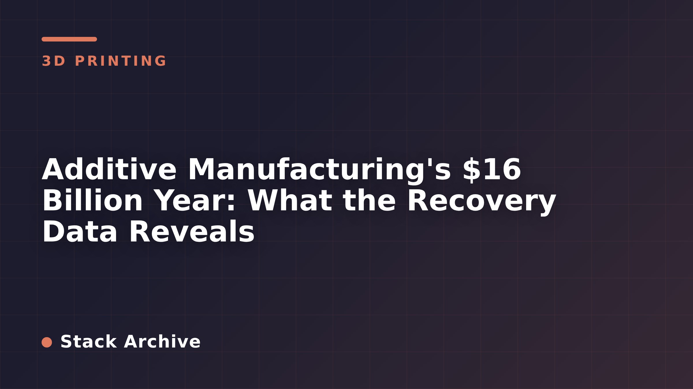 Additive Manufacturing's $16 Billion Year: What the Recovery Data Reveals