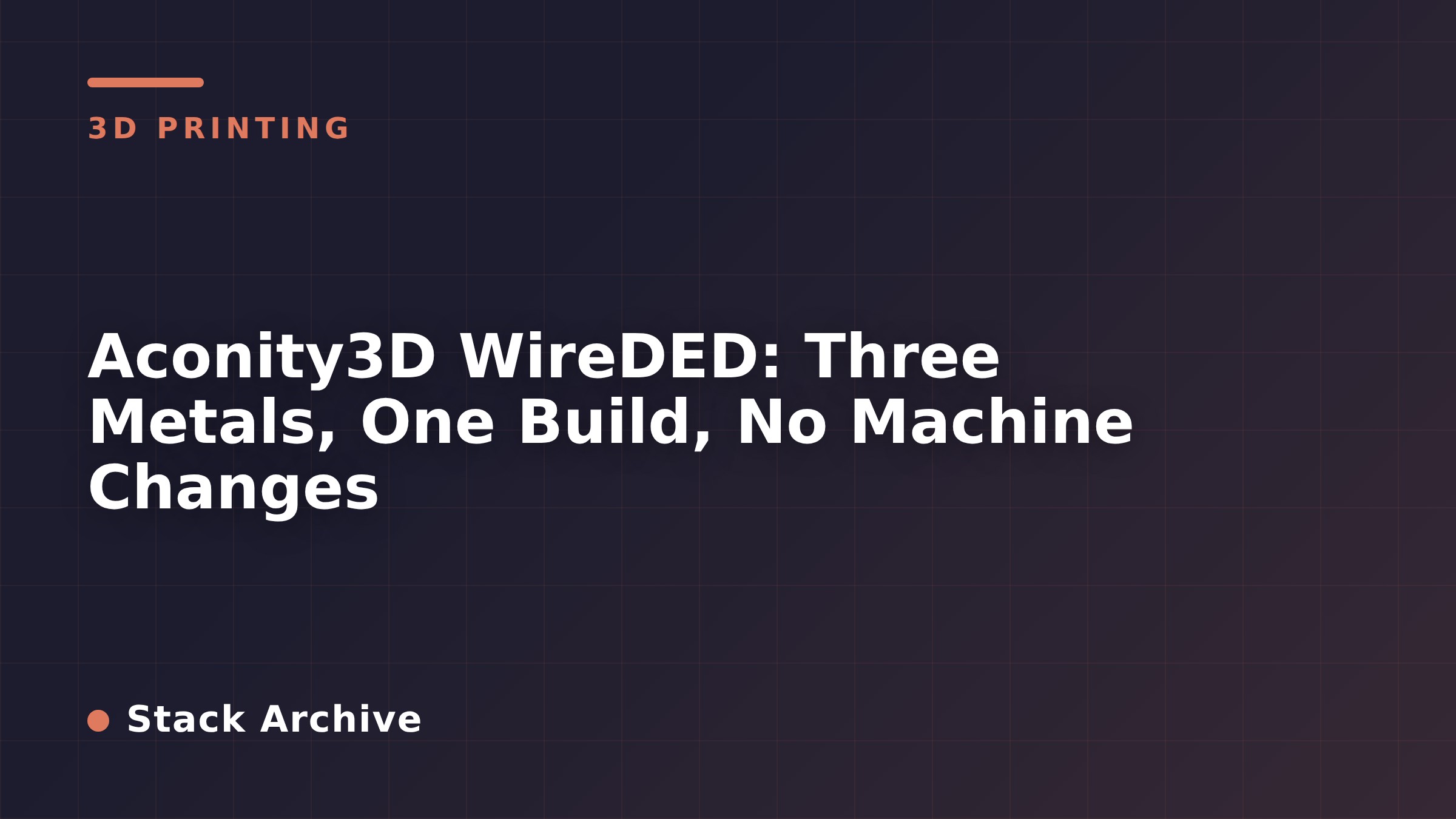 Aconity3D WireDED: Three Metals, One Build, No Machine Changes
