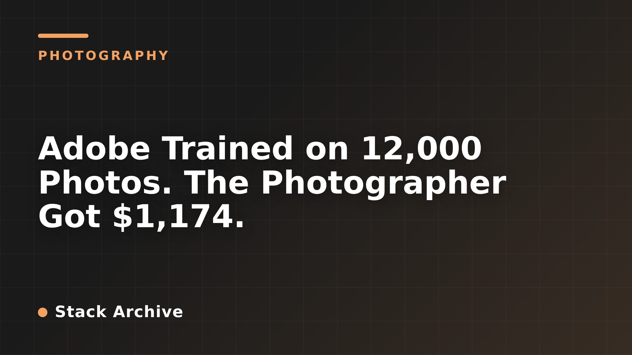 Adobe Trained on 12,000 Photos. The Photographer Got $1,174.