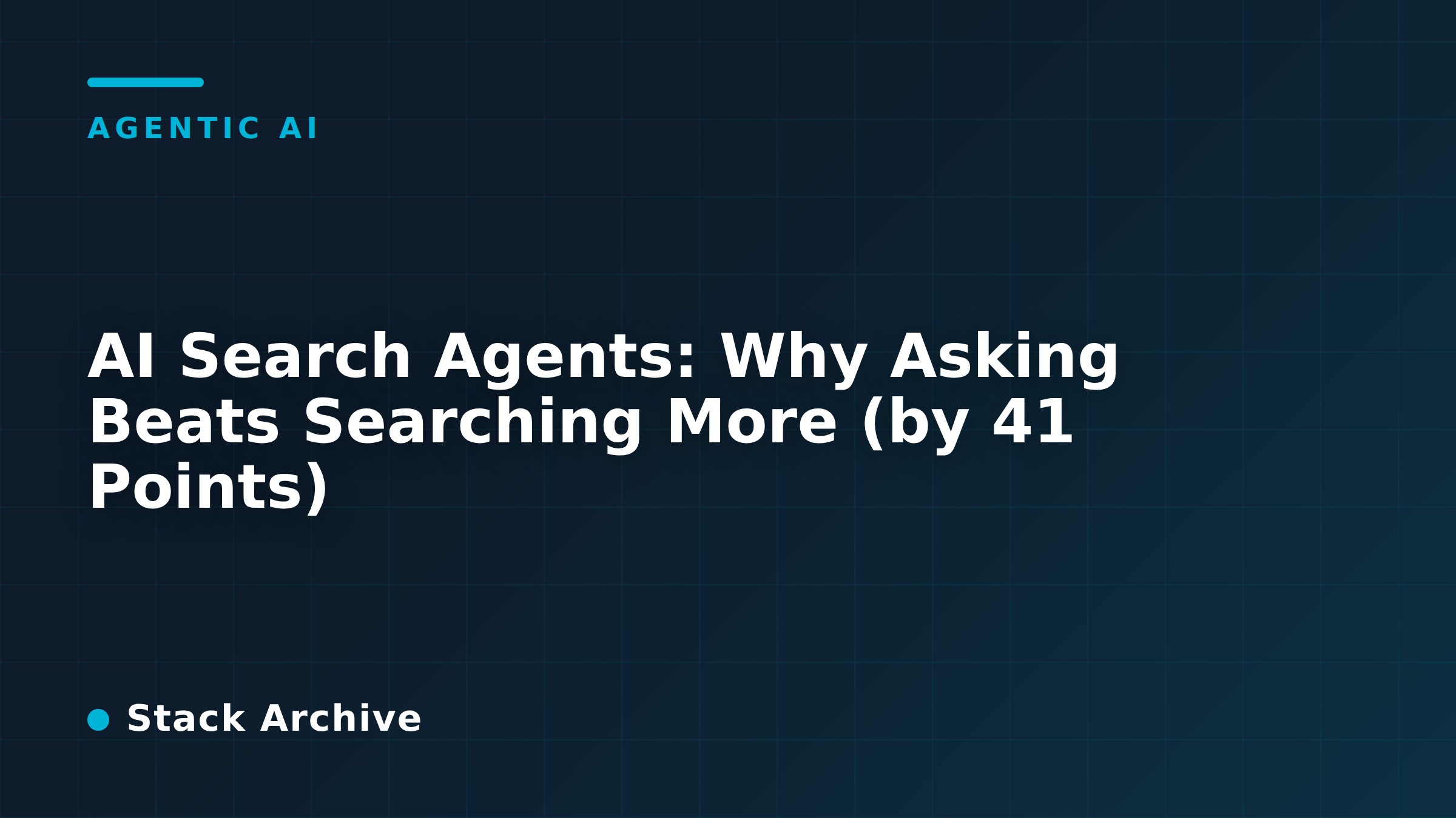 AI Search Agents: Why Asking Beats Searching More (by 41 Points)