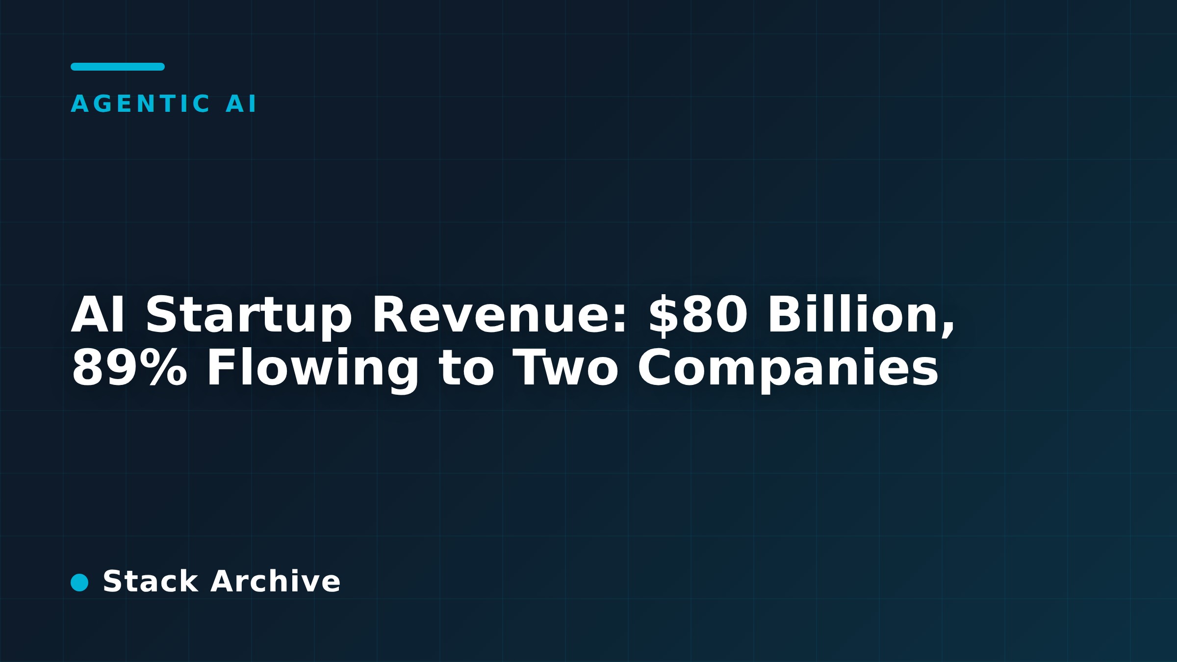 AI Startup Revenue: $80 Billion, 89% Flowing to Two Companies