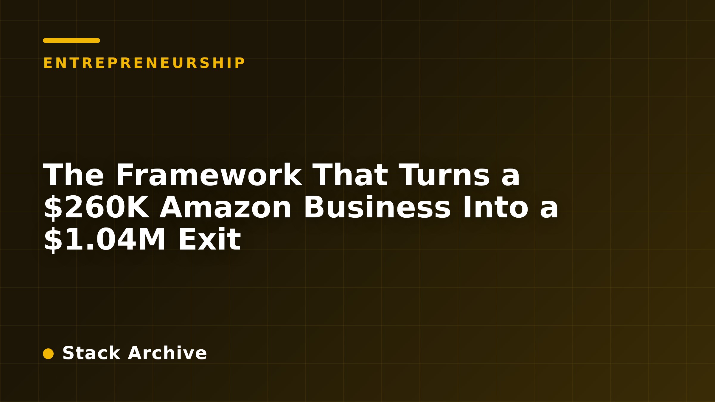 The Framework That Turns a $260K Amazon Business Into a $1.04M Exit