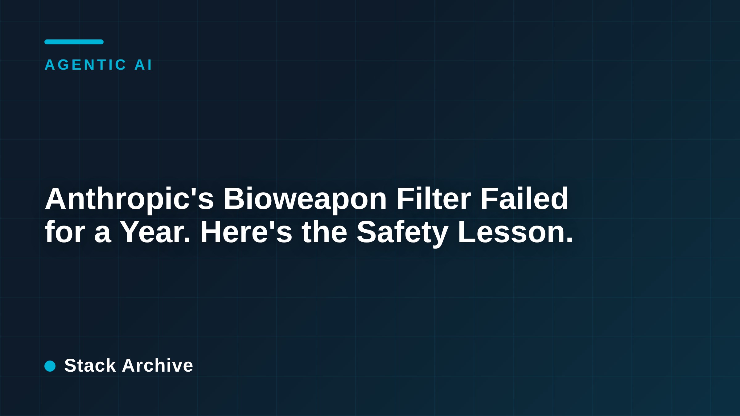 Anthropic's Bioweapon Filter Failed for a Year. Here's the Safety Lesson.