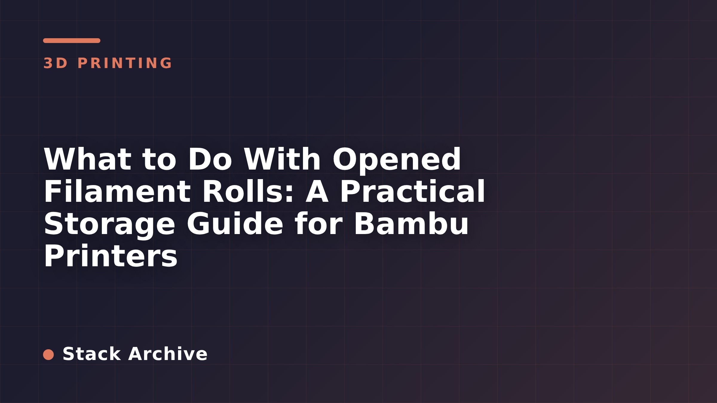 What to Do With Opened Filament Rolls: A Practical Storage Guide for Bambu Printers