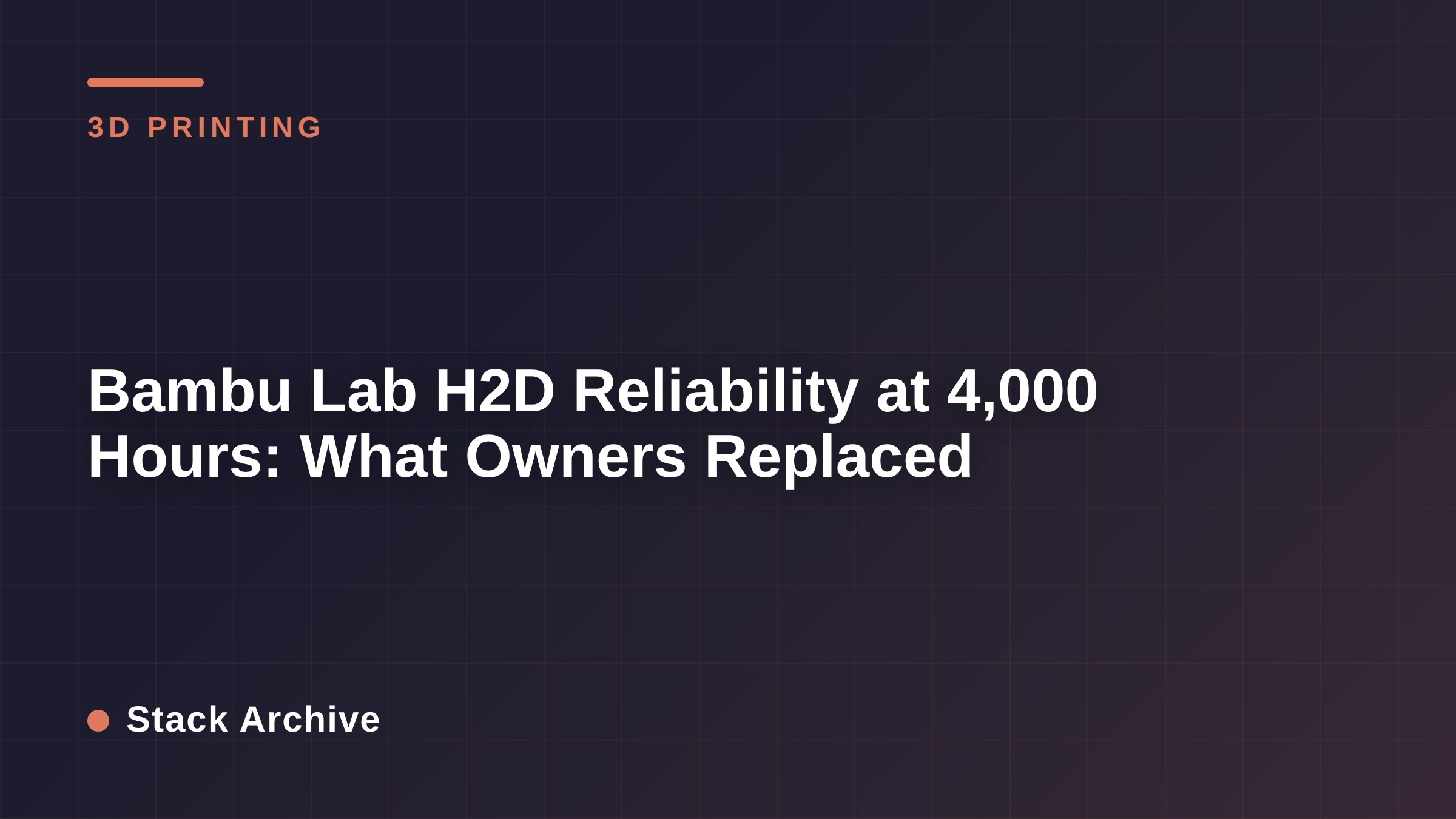 Bambu Lab H2D Reliability at 4,000 Hours: What Owners Replaced