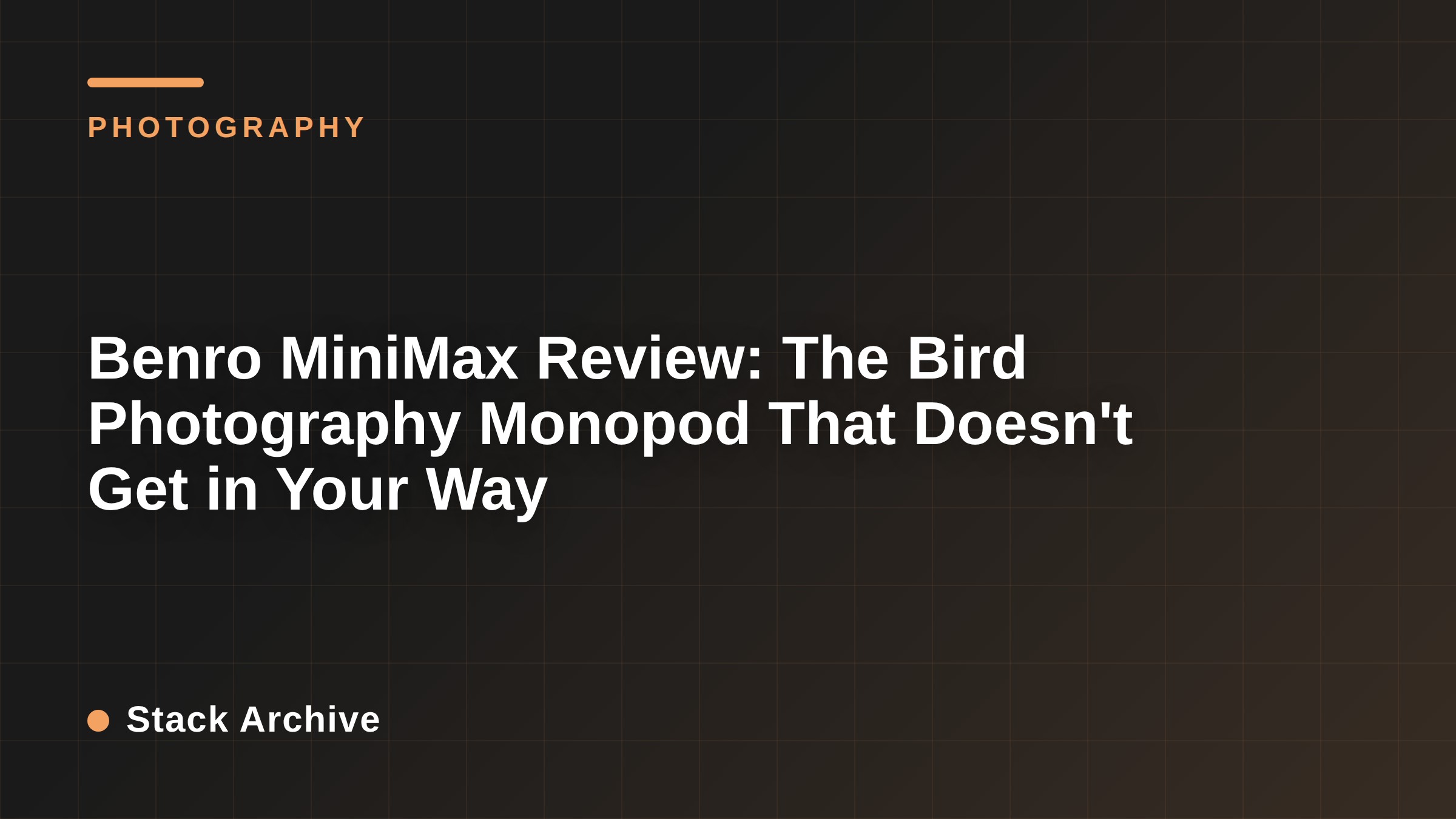 Benro MiniMax Review: The Bird Photography Monopod That Doesn't Get in Your Way
