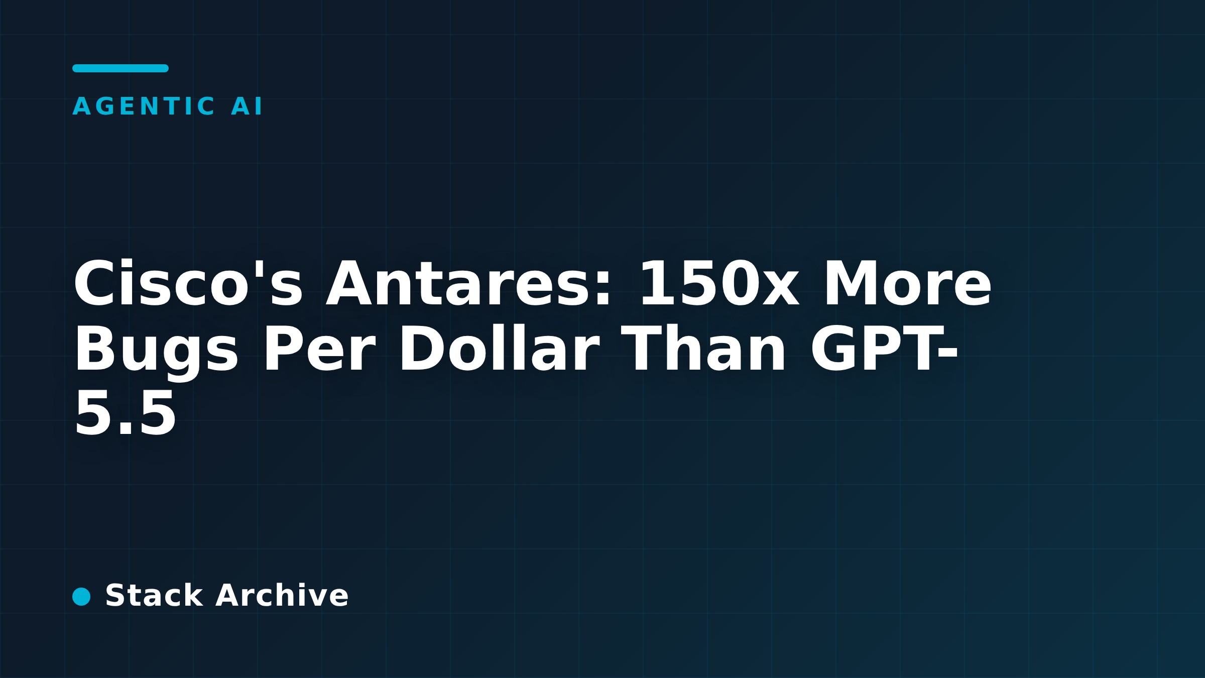 Cisco's Antares: 150x More Bugs Per Dollar Than GPT-5.5