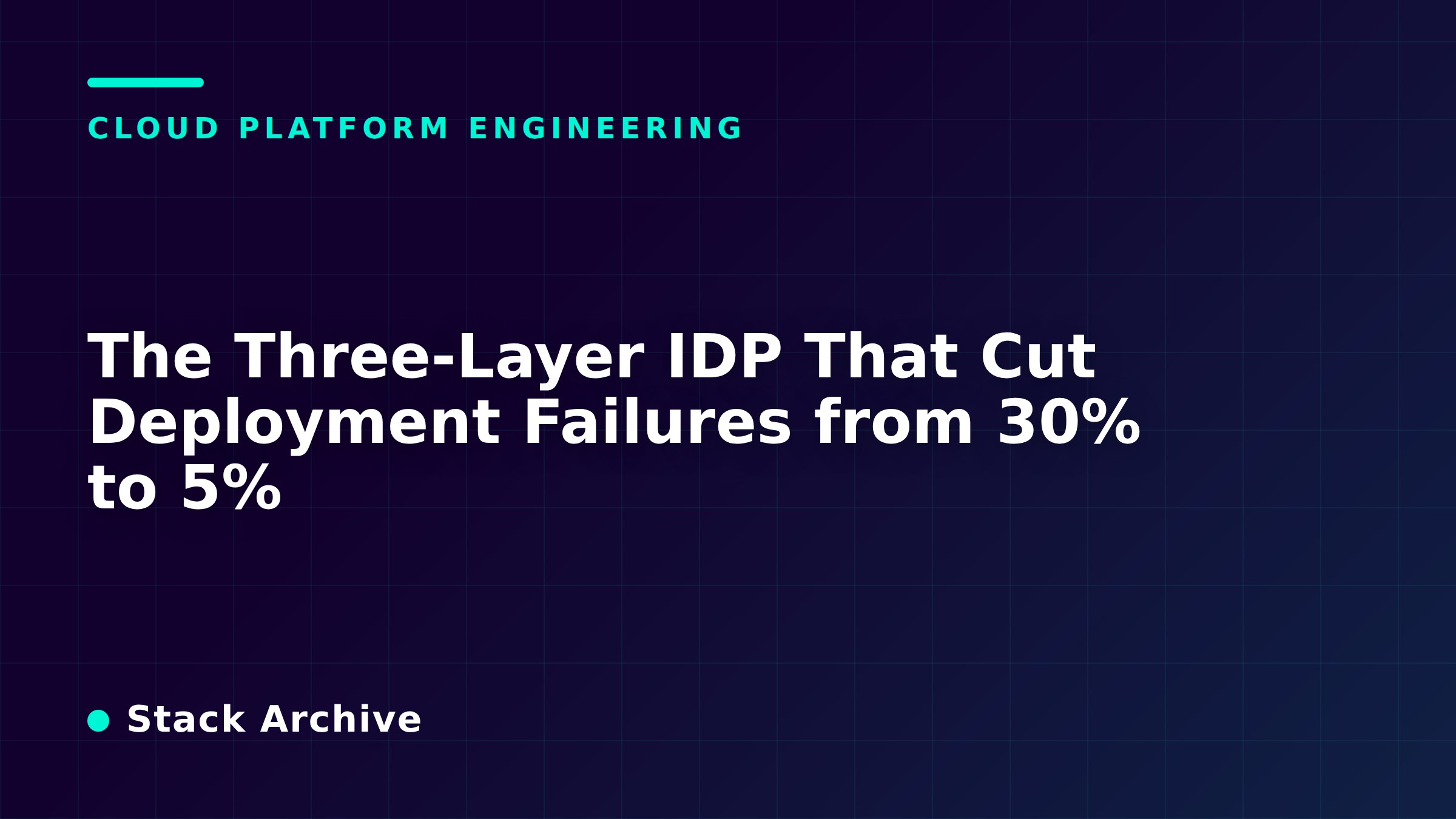 The Three-Layer IDP That Cut Deployment Failures from 30% to 5%
