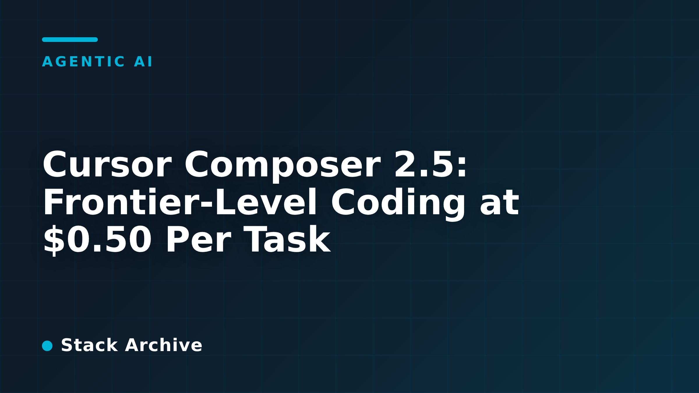 Cursor Composer 2.5: Frontier-Level Coding at $0.50 Per Task
