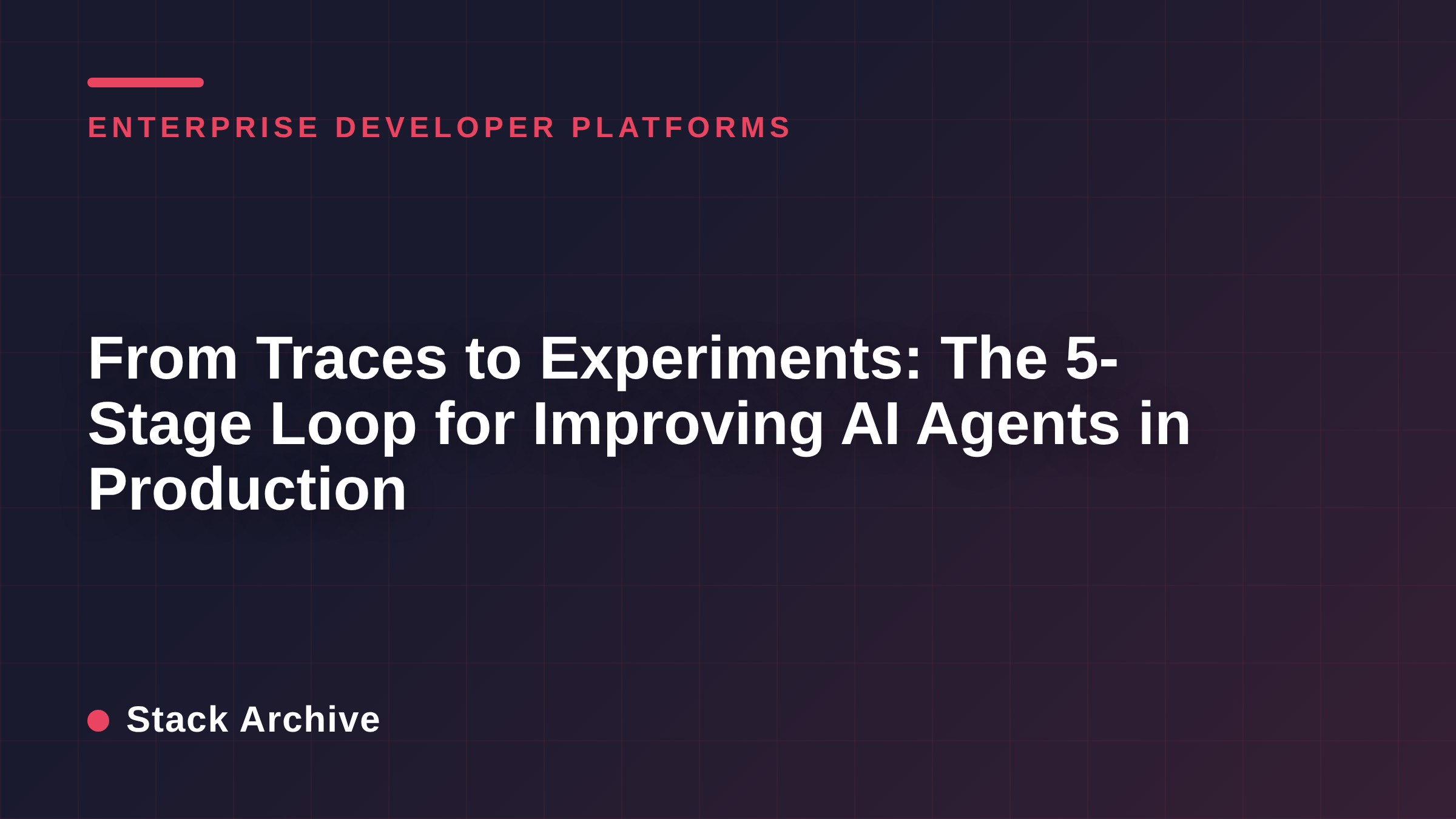 From Traces to Experiments: The 5-Stage Loop for Improving AI Agents in Production