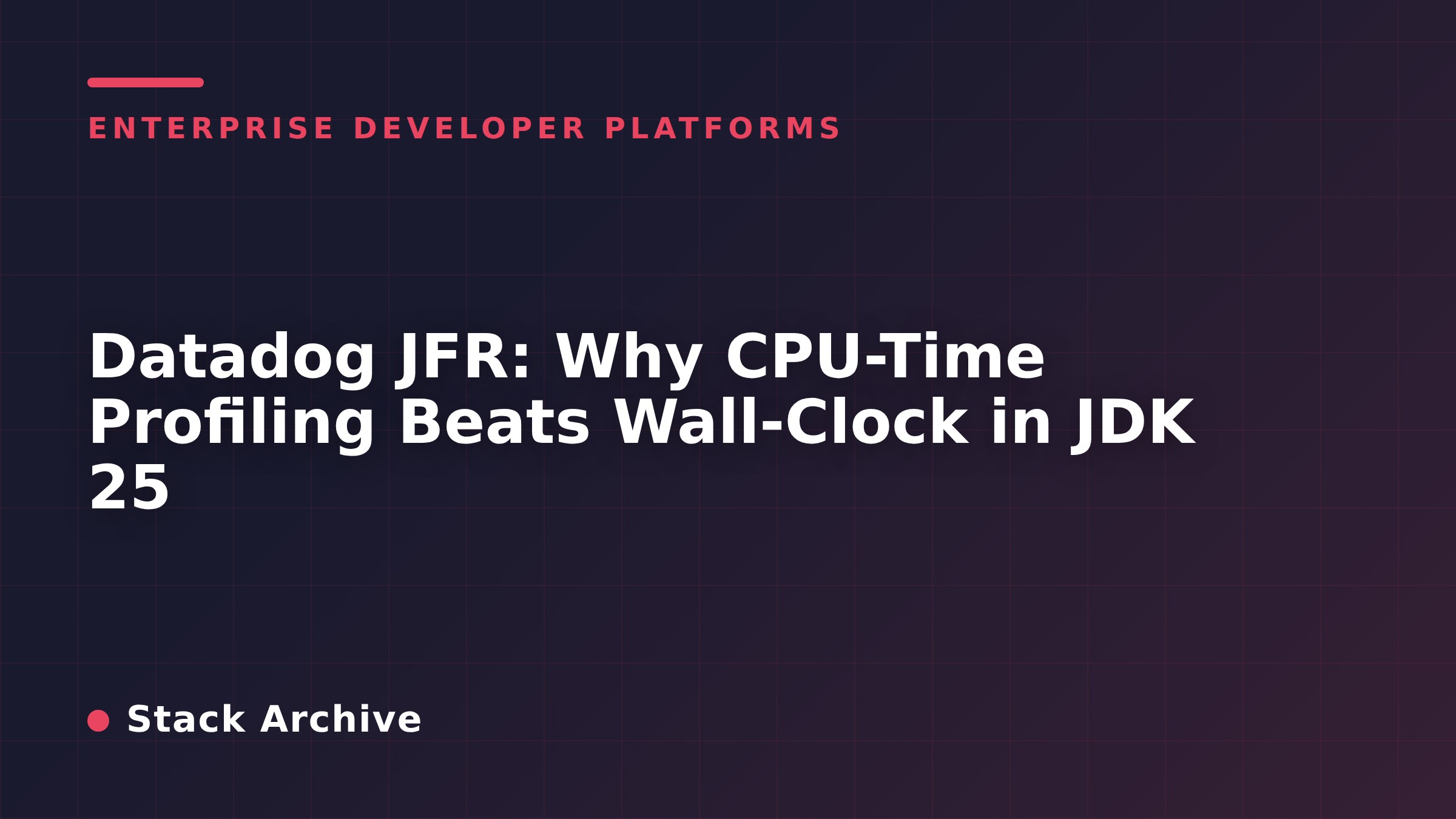Datadog JFR: Why CPU-Time Profiling Beats Wall-Clock in JDK 25