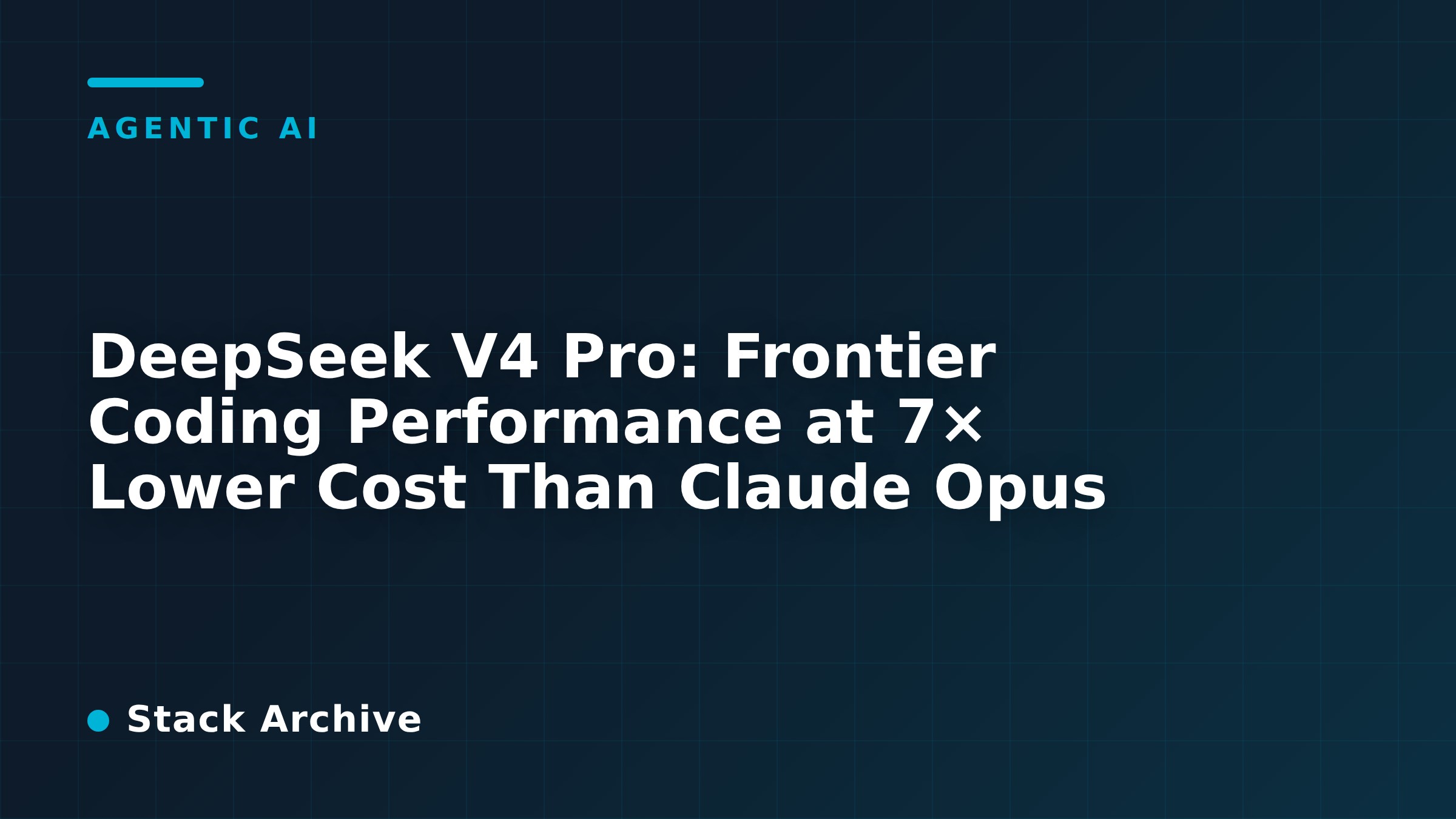DeepSeek V4 Pro: Frontier Coding Performance at 7× Lower Cost Than Claude Opus