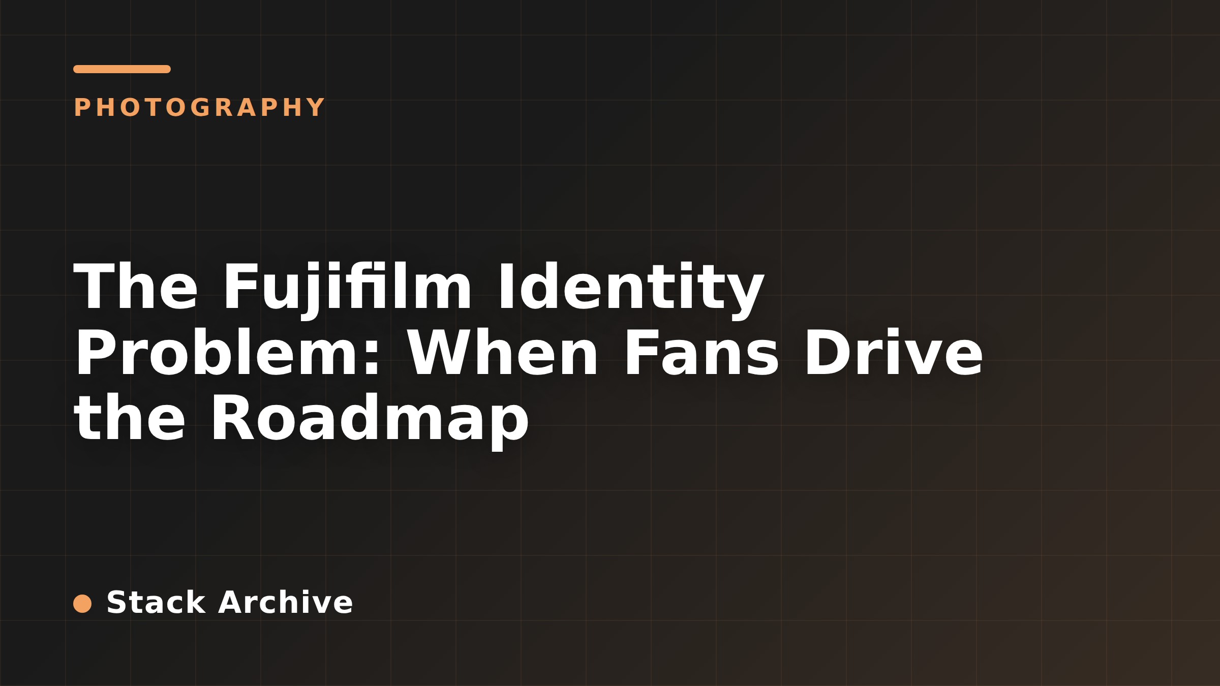 The Fujifilm Identity Problem: When Fans Drive the Roadmap