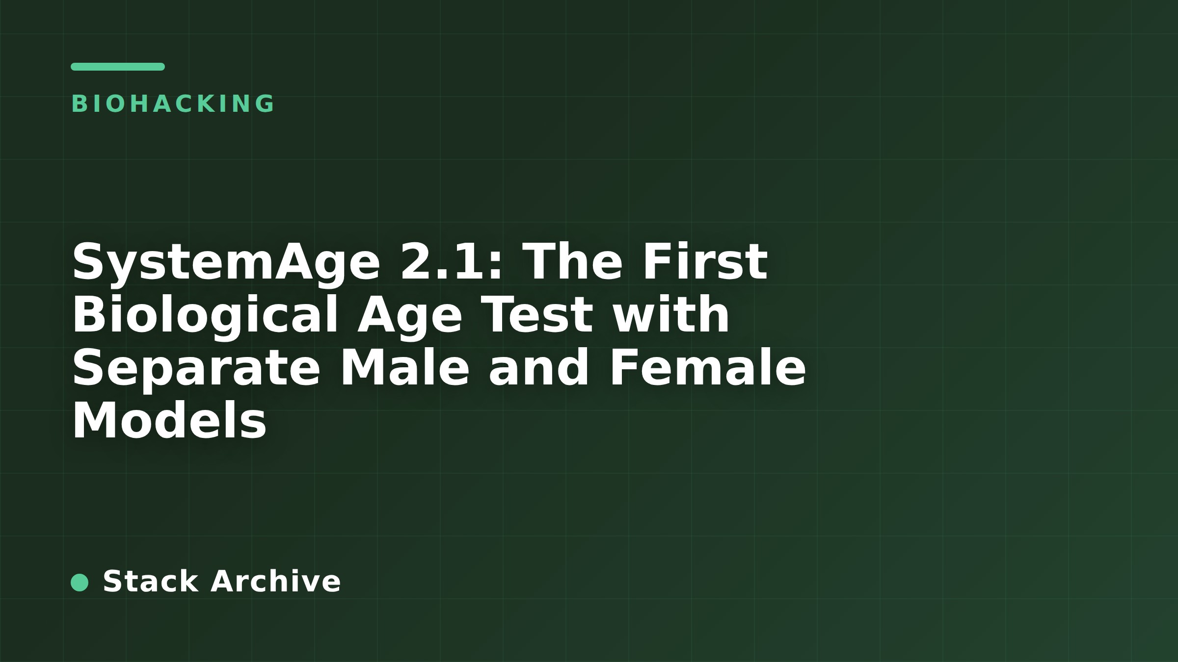 SystemAge 2.1: The First Biological Age Test with Separate Male and Female Models
