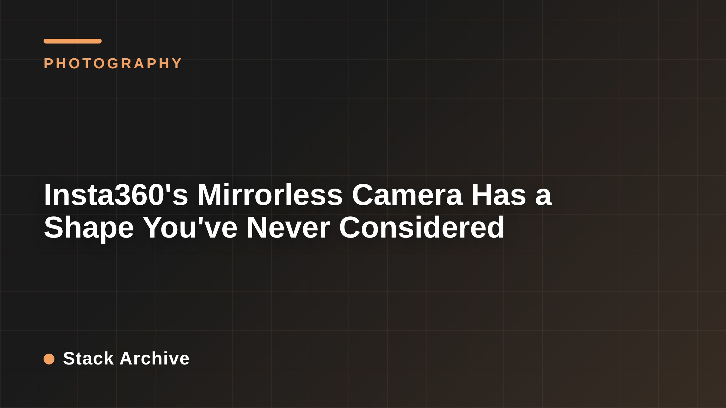 Insta360's Mirrorless Camera Has a Shape You've Never Considered