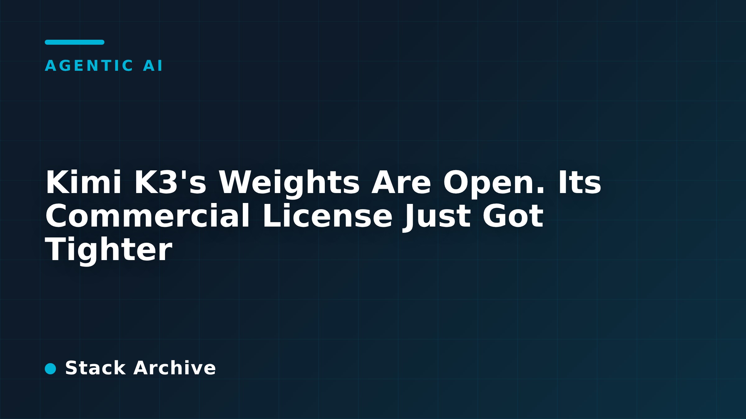 Kimi K3's Weights Are Open. Its Commercial License Just Got Tighter