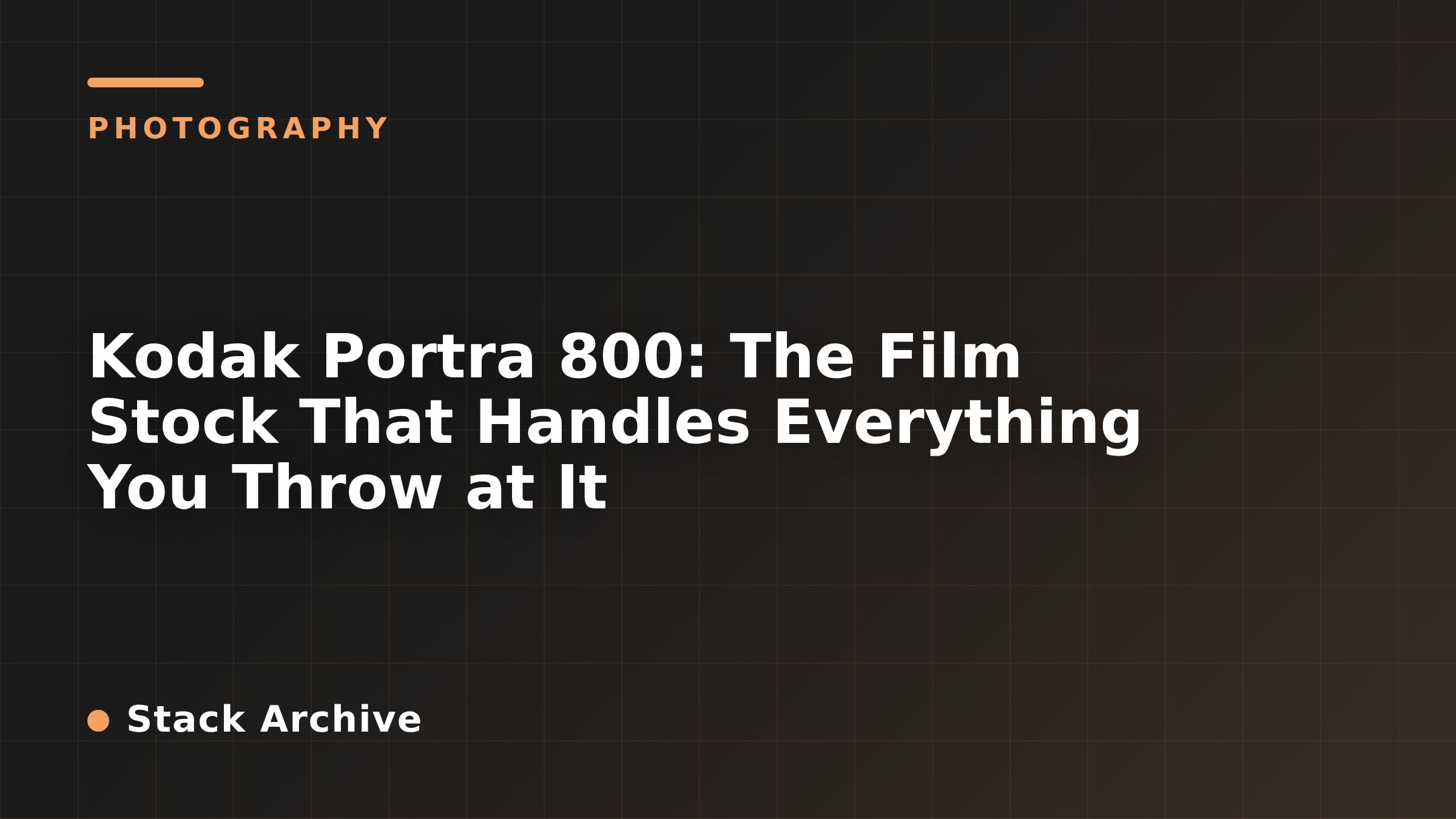 Kodak Portra 800: The Film Stock That Handles Everything You Throw at It