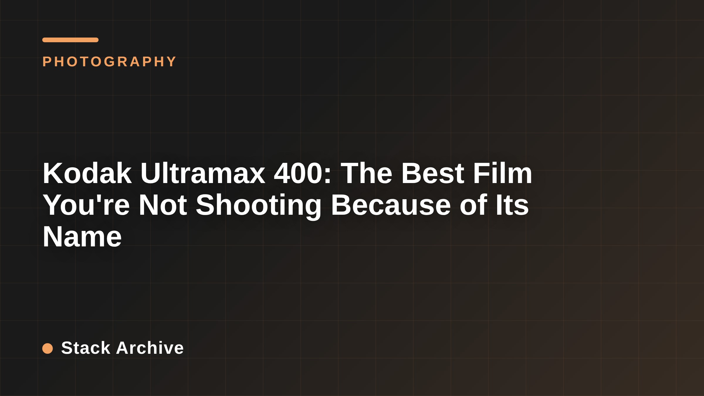 Kodak Ultramax 400: The Best Film You're Not Shooting Because of Its Name