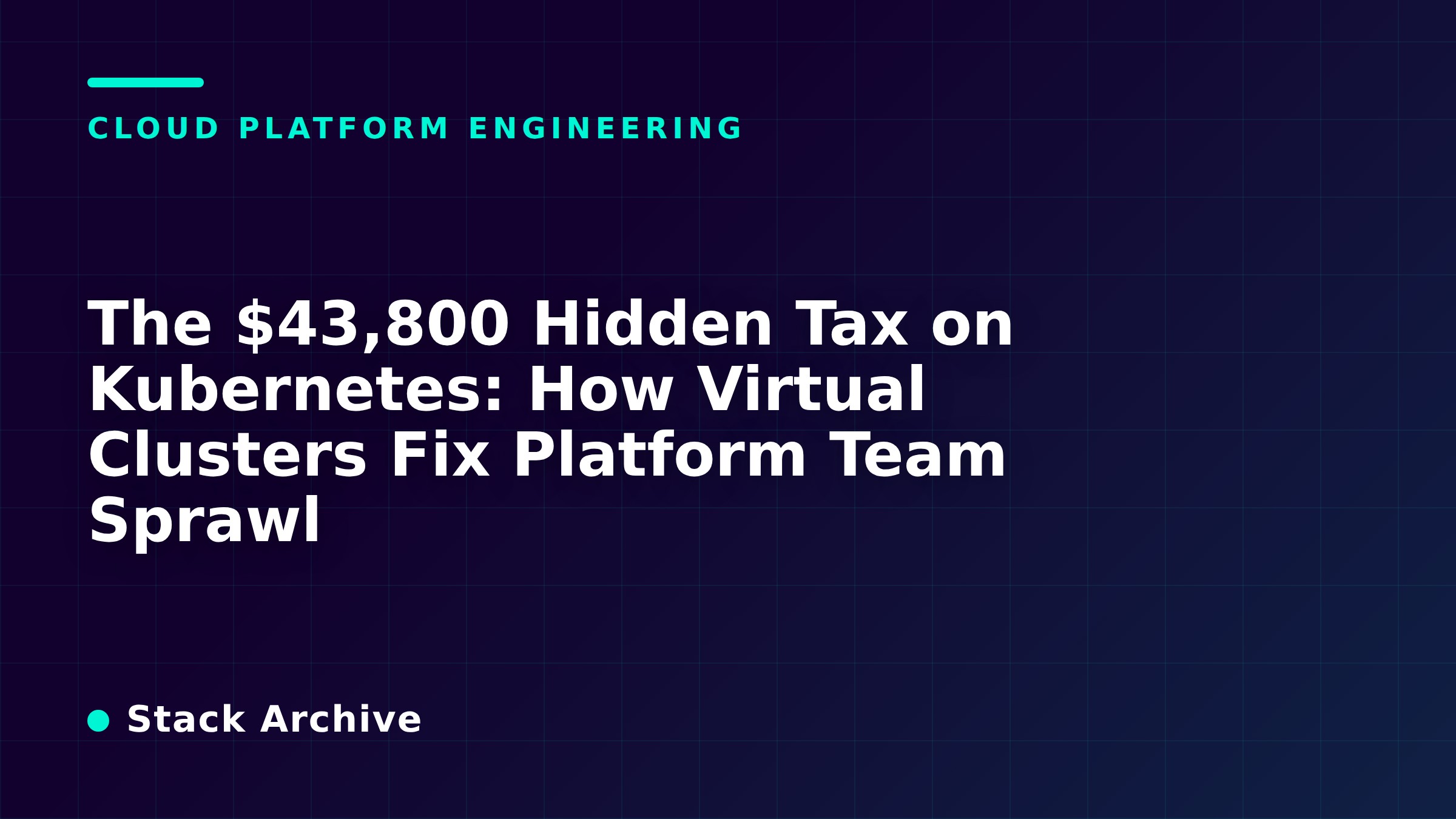 The $43,800 Hidden Tax on Kubernetes: How Virtual Clusters Fix Platform Team Sprawl