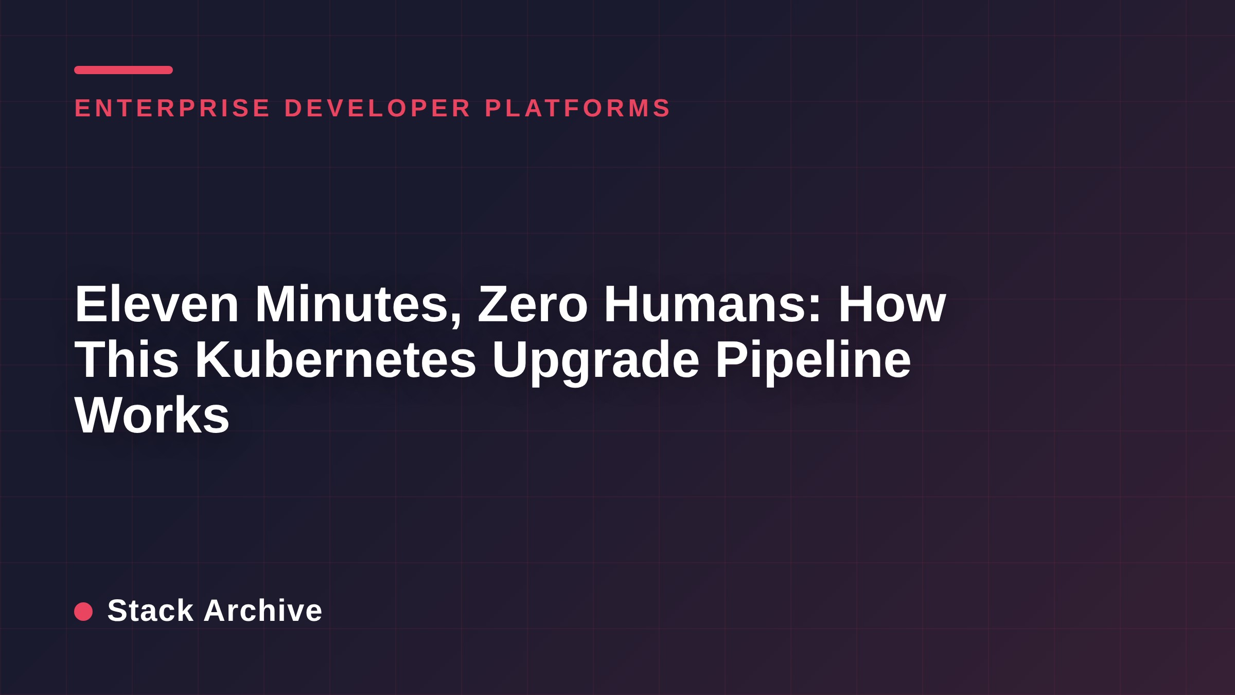 Eleven Minutes, Zero Humans: How This Kubernetes Upgrade Pipeline Works