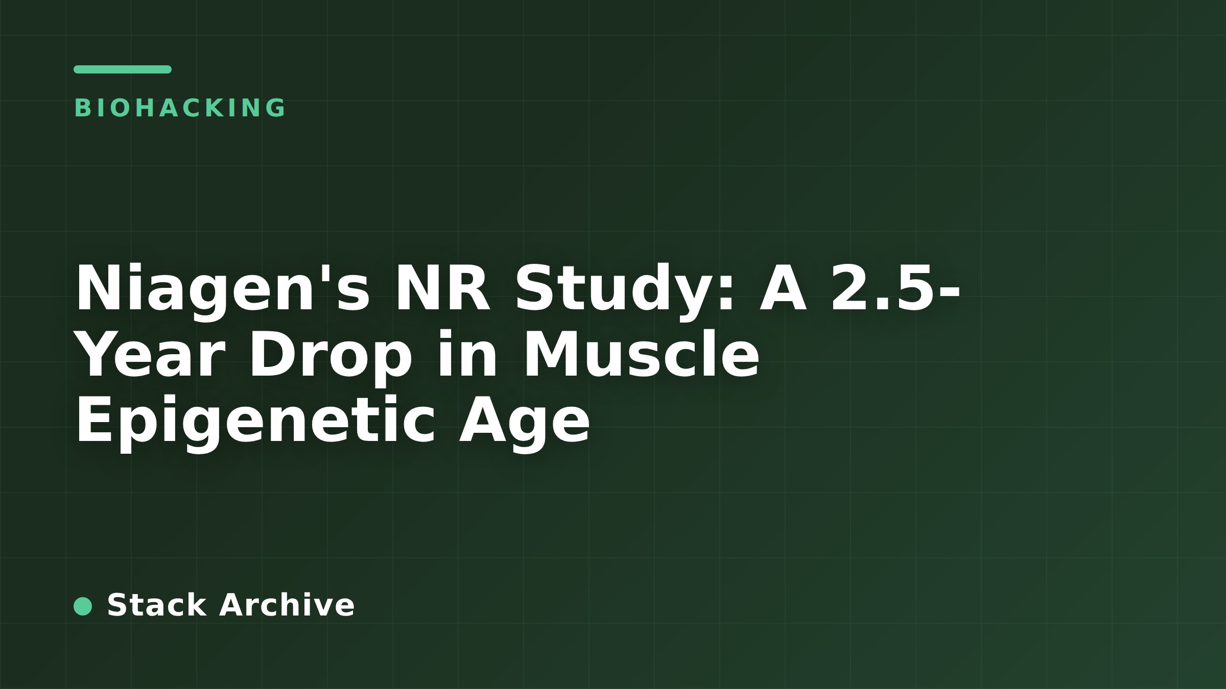 Niagen's NR Study: A 2.5-Year Drop in Muscle Epigenetic Age