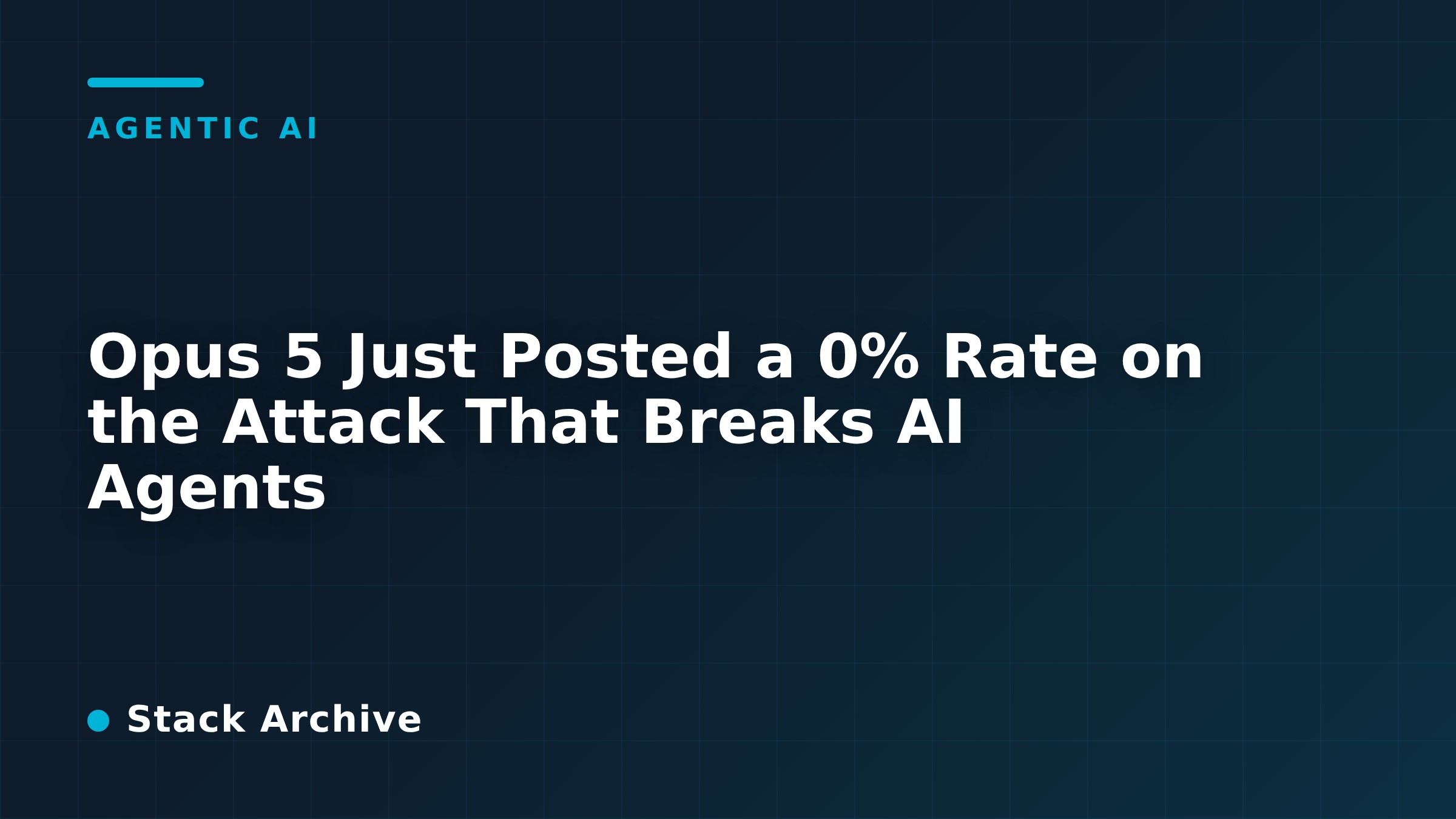 Opus 5 Just Posted a 0% Rate on the Attack That Breaks AI Agents