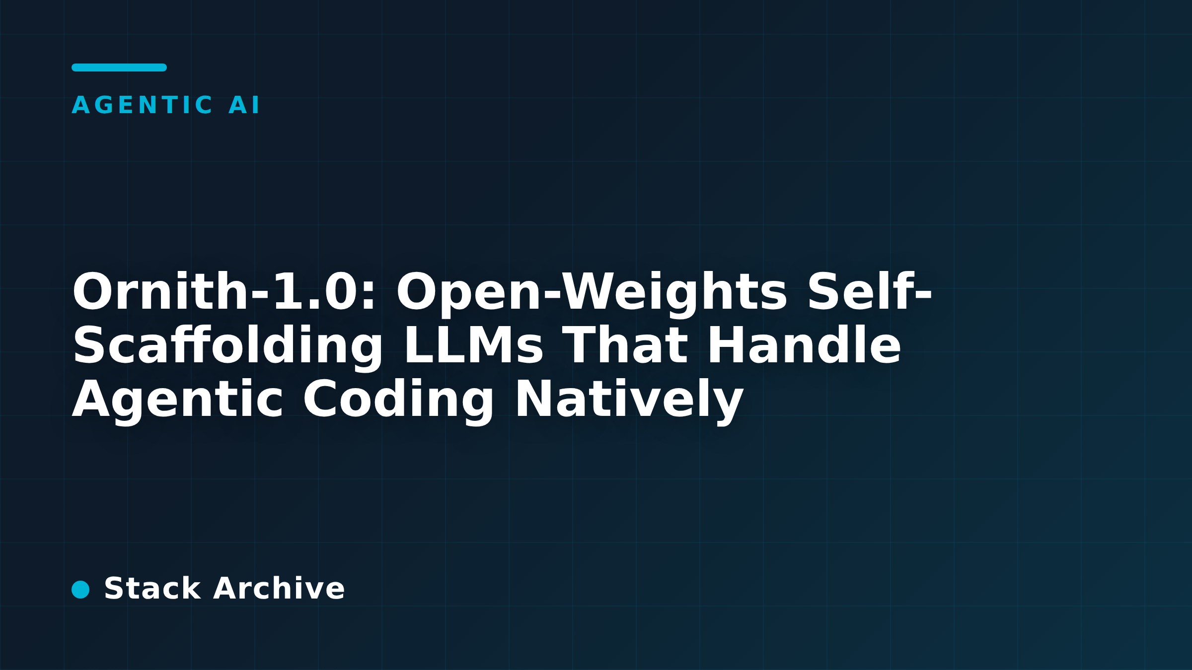 Ornith-1.0: Open-Weights Self-Scaffolding LLMs That Handle Agentic Coding Natively