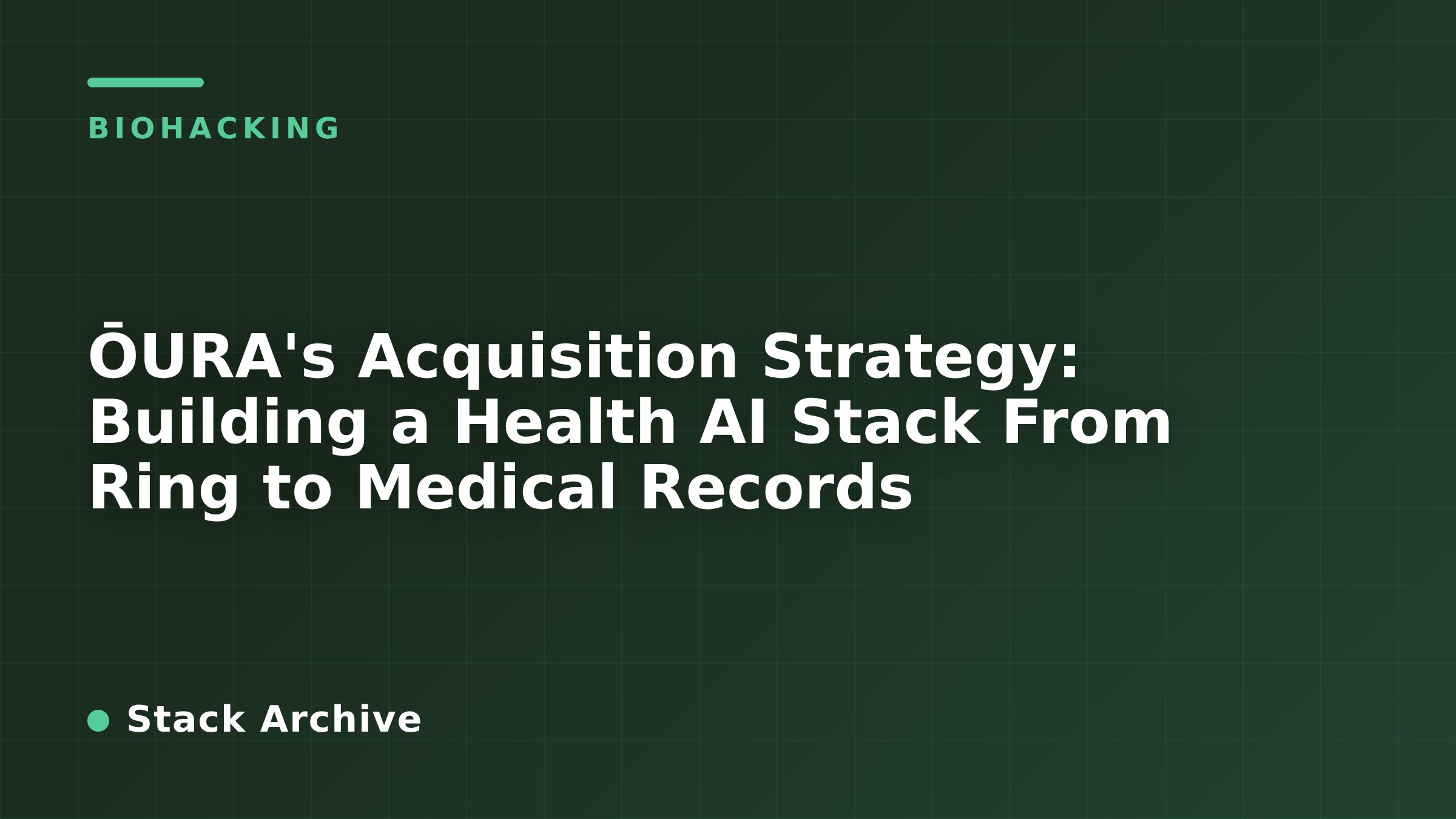 ŌURA's Acquisition Strategy: Building a Health AI Stack From Ring to Medical Records