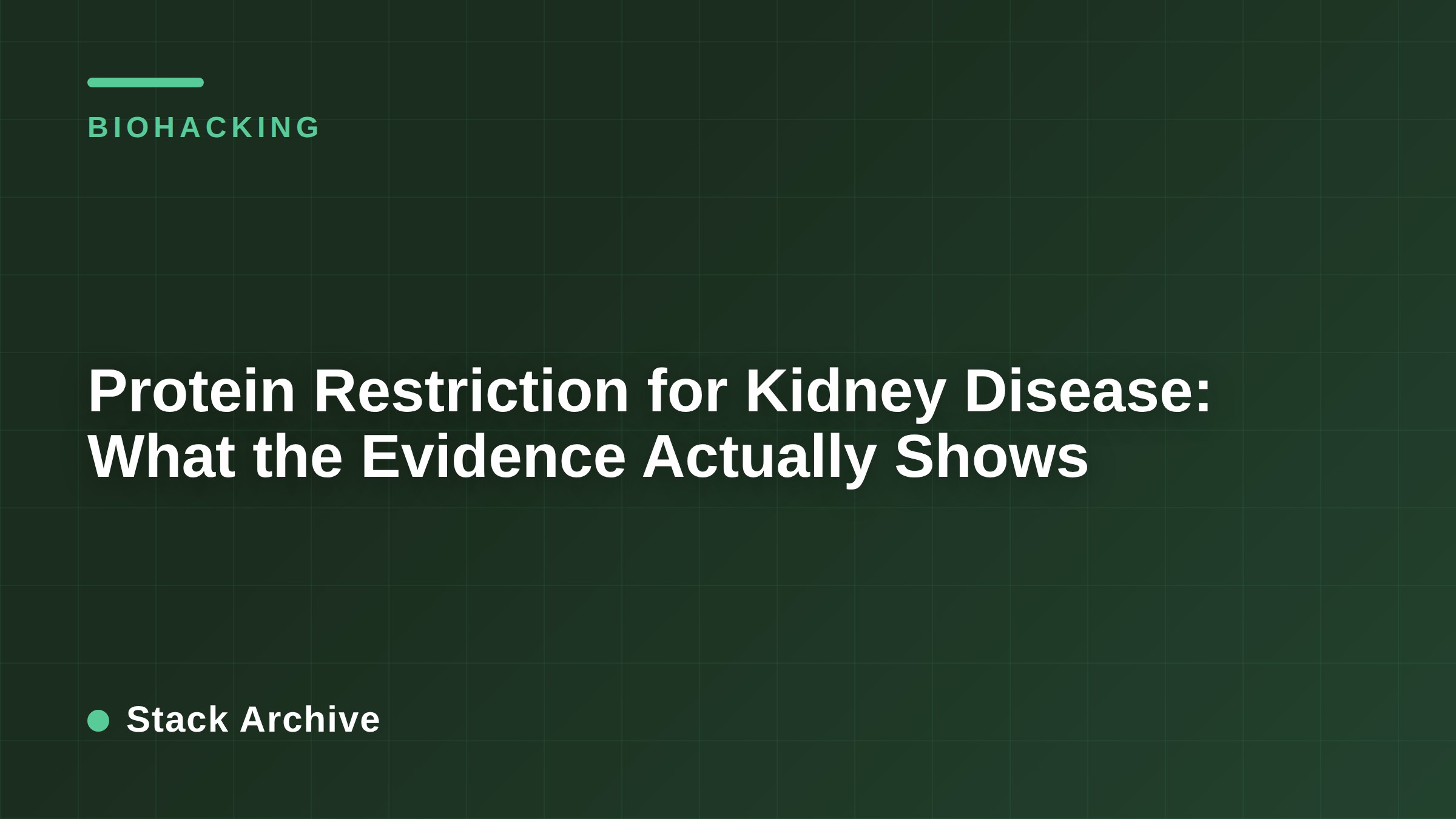 Protein Restriction for Kidney Disease: What the Evidence Actually Shows