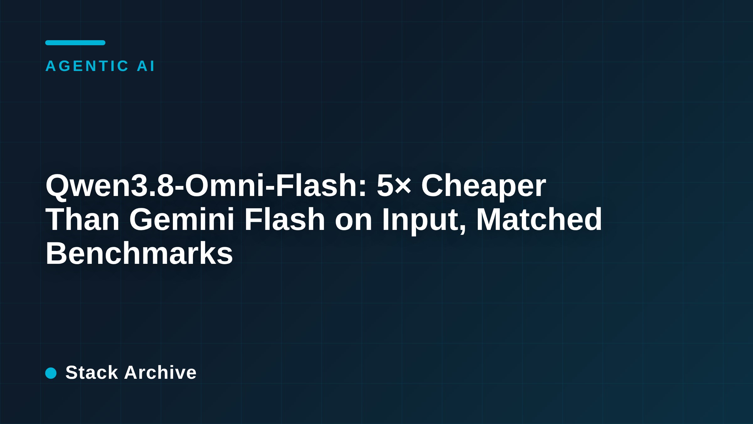 Qwen3.8-Omni-Flash: 5× Cheaper Than Gemini Flash on Input, Matched Benchmarks