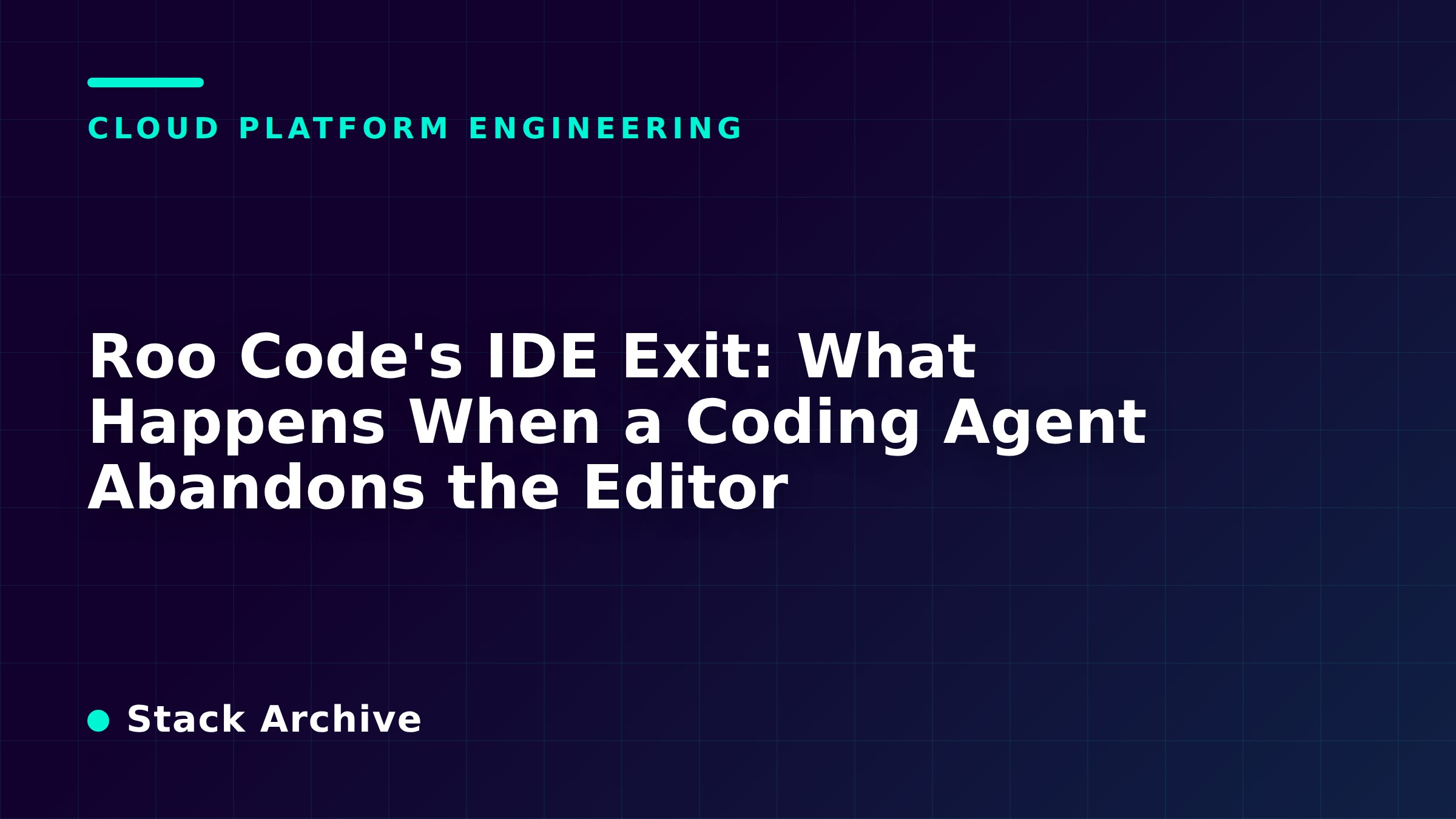 Roo Code's IDE Exit: What Happens When a Coding Agent Abandons the Editor