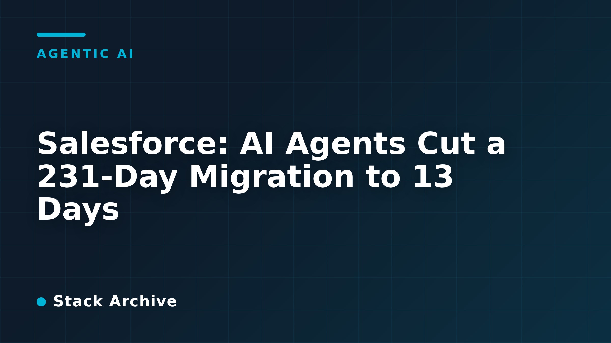 Salesforce: AI Agents Cut a 231-Day Migration to 13 Days