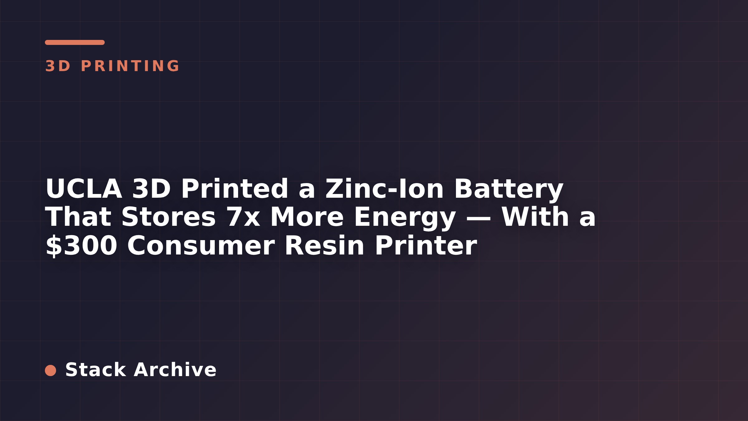 UCLA 3D Printed a Zinc-Ion Battery That Stores 7x More Energy — With a $300 Consumer Resin Printer