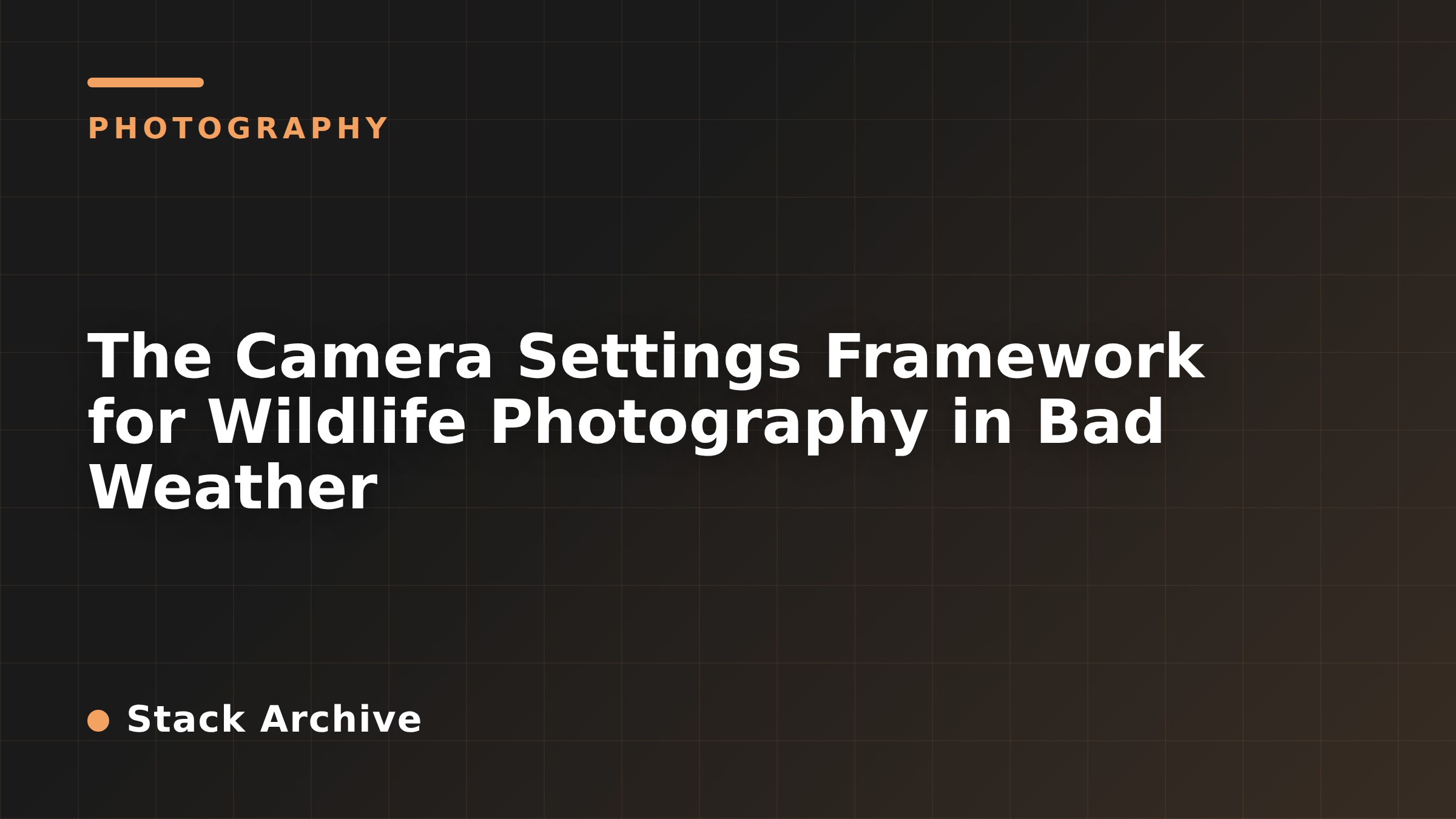 The Camera Settings Framework for Wildlife Photography in Bad Weather