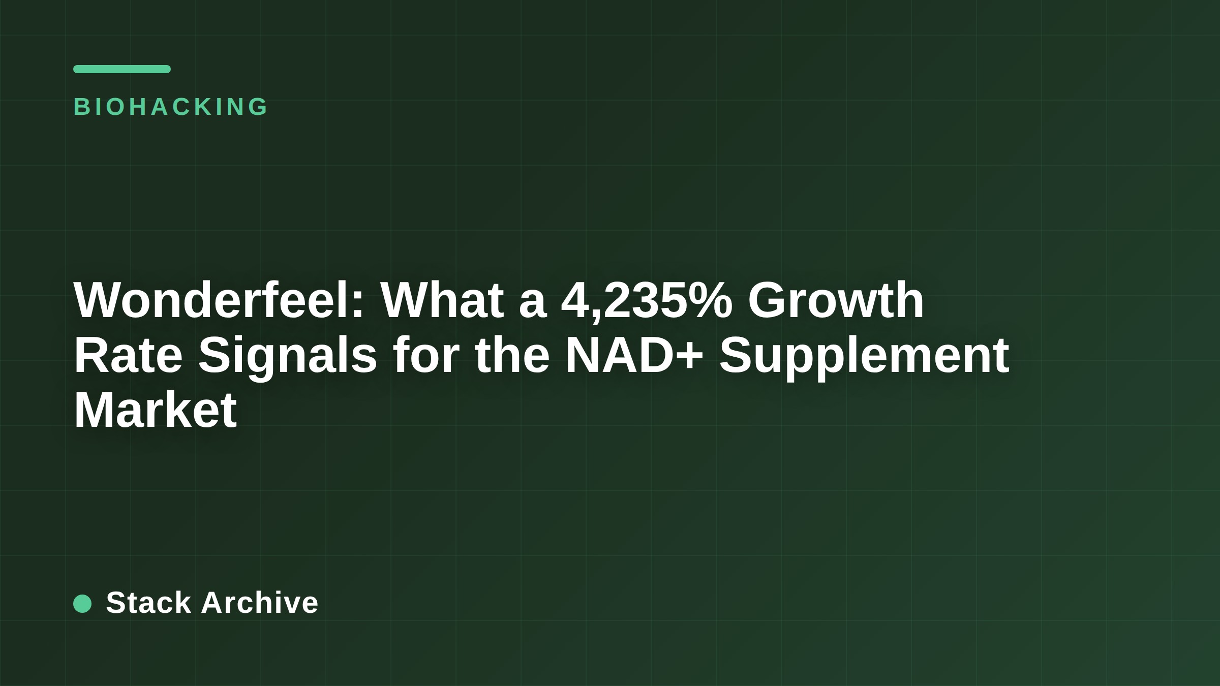 Wonderfeel: What a 4,235% Growth Rate Signals for the NAD+ Supplement Market