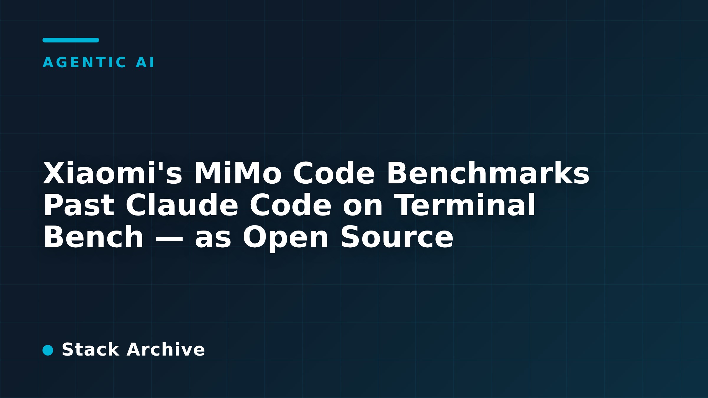 Xiaomi's MiMo Code Benchmarks Past Claude Code on Terminal Bench — as Open Source